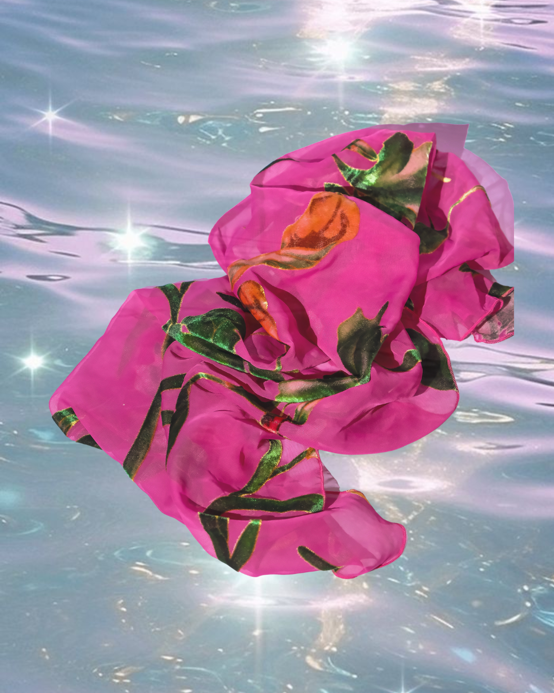 Velvet Lụa Sarong in Hot Pink